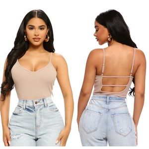 💥2/$15 Fashion Nova not your basic cami cut out strappy back bodysuit size 1X